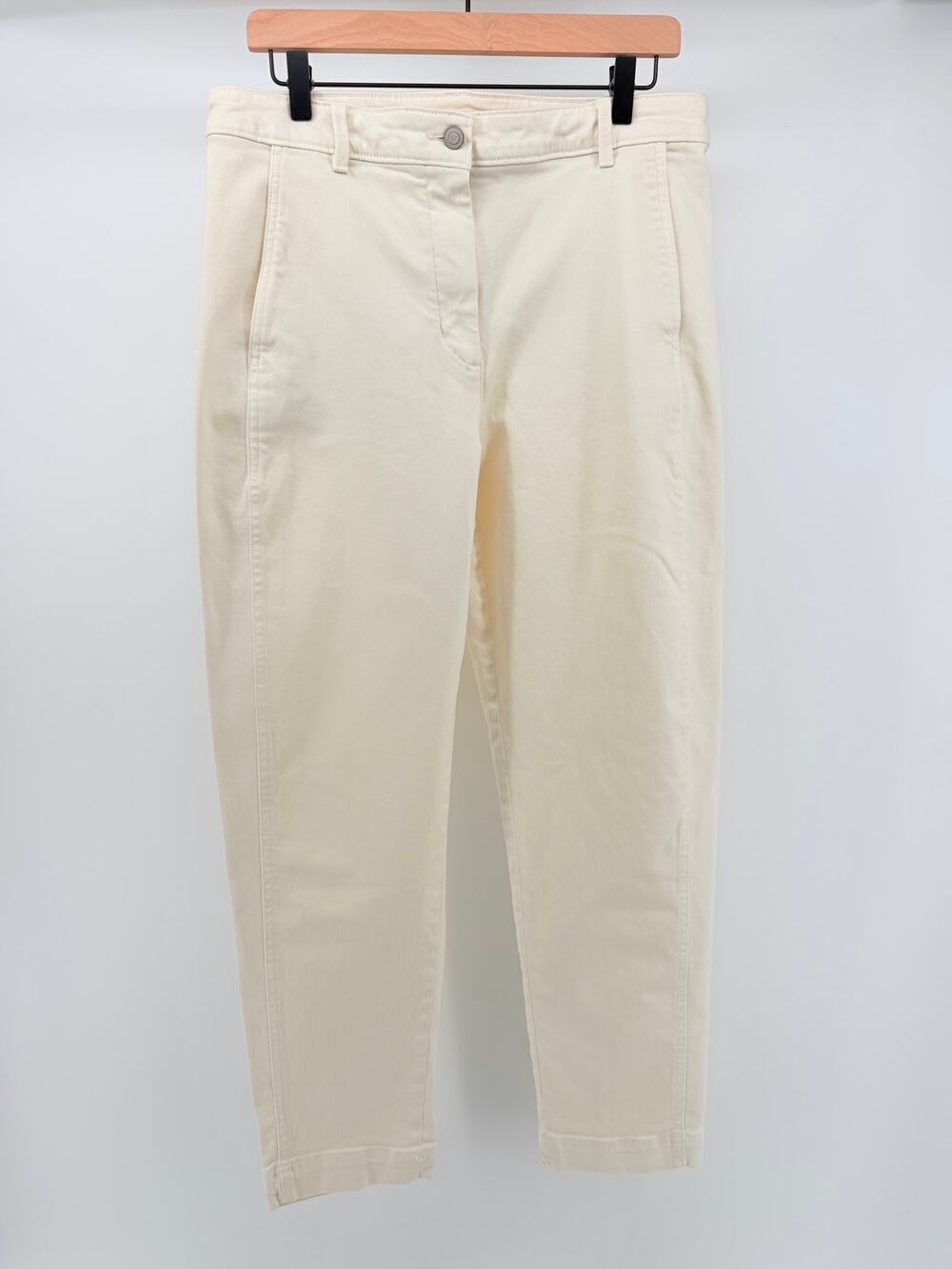 Banana Republic Cream White Barrel Leg Denim Jeans Tall 12L Minimalist Capsule